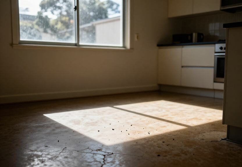 Cockroach infestation in Queenscliff kitchen before treatment